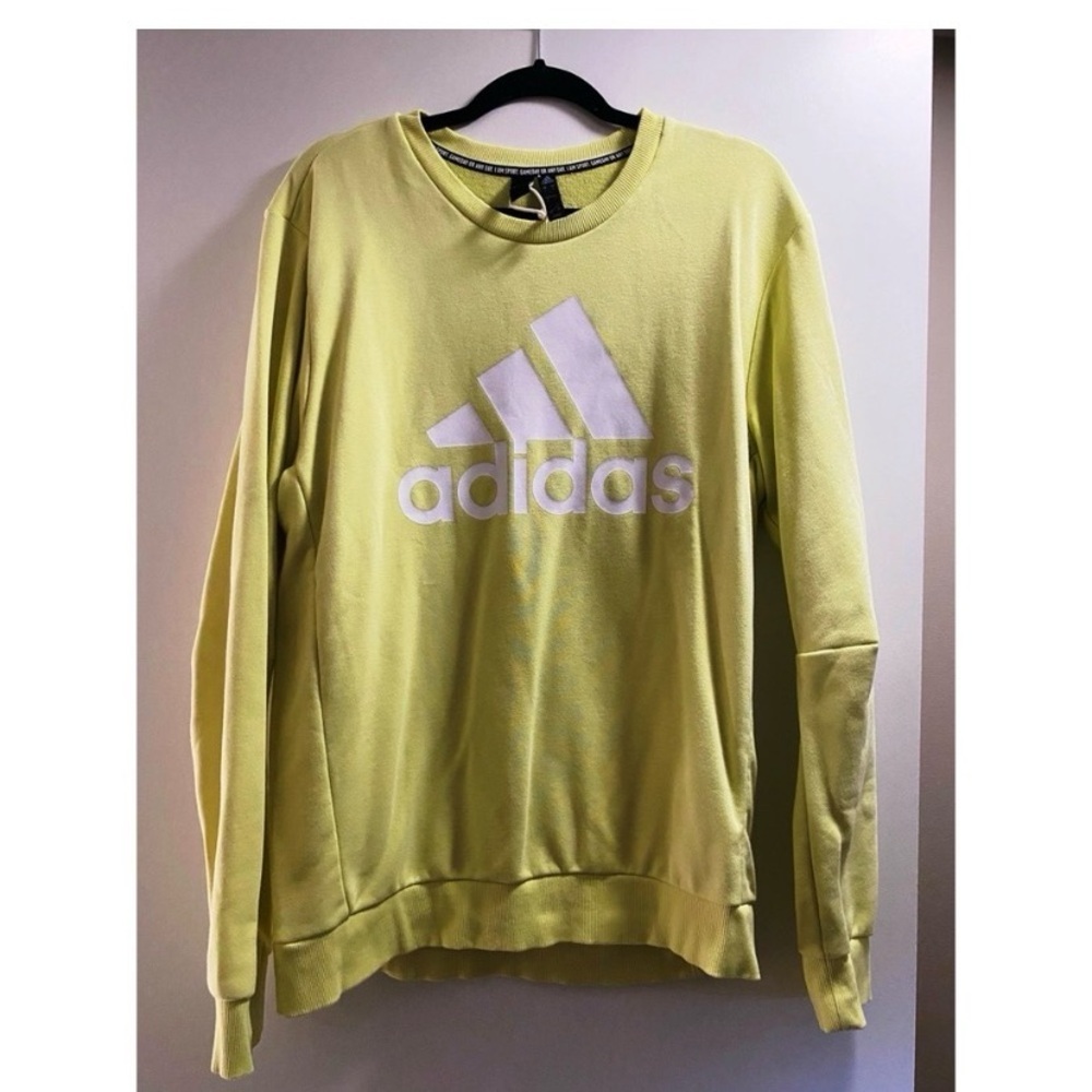 ADIDAS Neon Yellow Graphic Sweatshirt - Picture 2 of 3